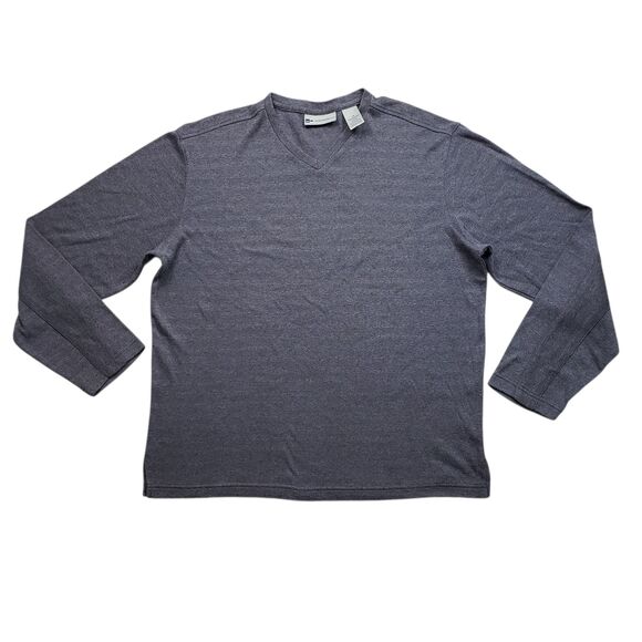 Vintage Wilke Rodriguez Shirt Mens Large Gray Stripe Pullover - Picture 1 of 8